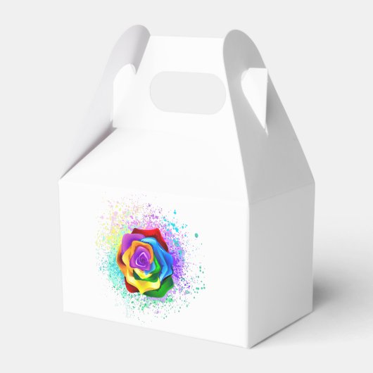 Rose des Regenbogens Geschenkschachtel (Vorderseite)