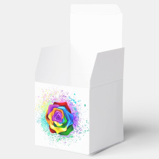 Rose des Regenbogens Geschenkschachtel (Geöffnet)