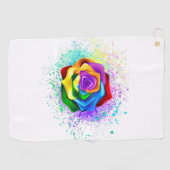 Rose des Regenbogens Golfhandtuch (Horizontal)
