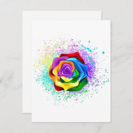 Rose des Regenbogens Hinweiskarte (Vorne/Hinten)