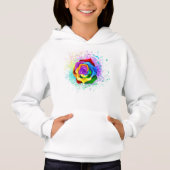 Rose des Regenbogens Hoodie (Vorderseite)