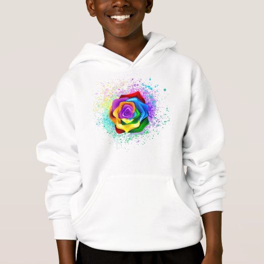 Rose des Regenbogens Hoodie (Vorderseite)