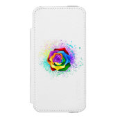 Rose des Regenbogens Incipio iPhone Geldbeutel-Hülle (Folio Vorderseite)
