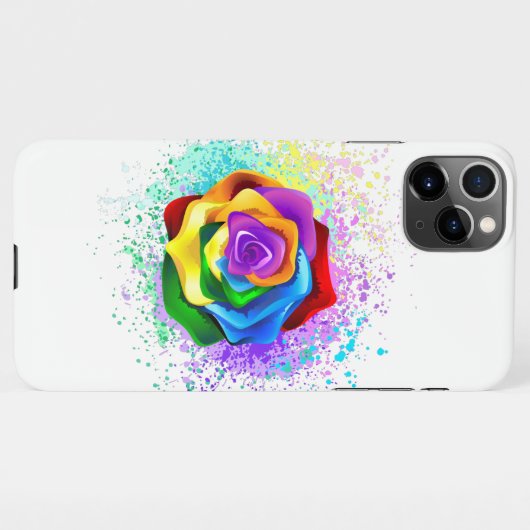Rose des Regenbogens iPhone Hülle (Rückseite (Horizontal))