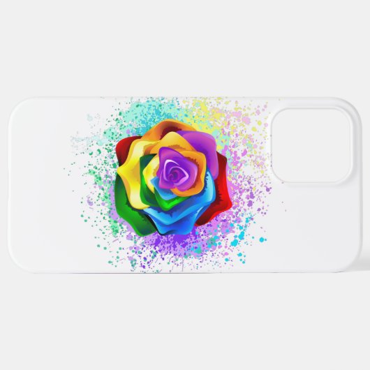 Rose des Regenbogens iPhone Hülle (Hinten horizontal)