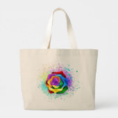 Rose des Regenbogens Jumbo Stoffbeutel (Rückseite)