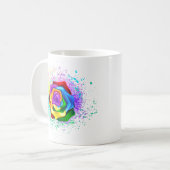 Rose des Regenbogens Kaffeetasse (Vorderseite Links)