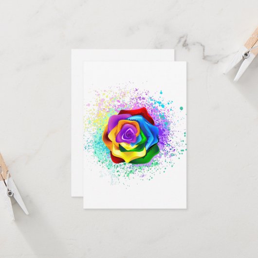 Rose des Regenbogens Karte (Vorderseite/Rückseite Beispiel)