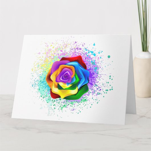 Rose des Regenbogens Karte (Vorderseite)