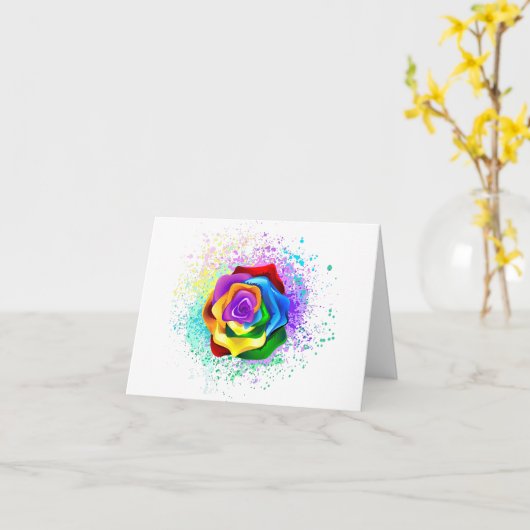 Rose des Regenbogens Karte (Gelbe Blume)
