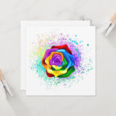 Rose des Regenbogens Karte (Vorderseite/Rückseite Beispiel)