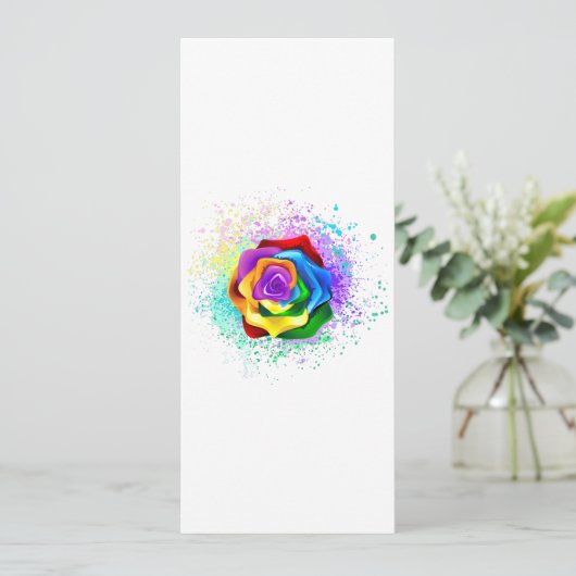 Rose des Regenbogens Karte (Stehend Vorderseite)