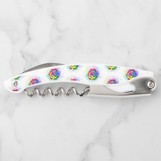 Rose des Regenbogens Kellnermesser (Rückseite)