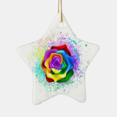 Rose des Regenbogens Keramik Ornament (Rechts)
