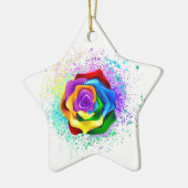 Rose des Regenbogens Keramik Ornament (Links)