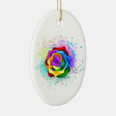 Rose des Regenbogens Keramik Ornament (Rechts)