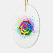 Rose des Regenbogens Keramik Ornament (Links)
