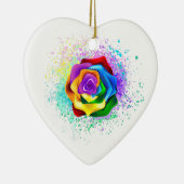 Rose des Regenbogens Keramik Ornament (Rechts)