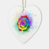 Rose des Regenbogens Keramik Ornament (Links)