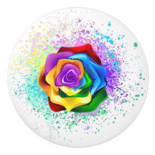 Rose des Regenbogens Keramikknauf