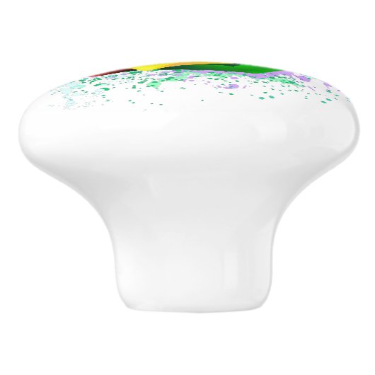 Rose des Regenbogens Keramikknauf (Seitenansicht)