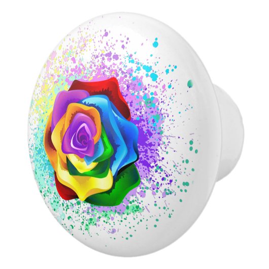 Rose des Regenbogens Keramikknauf (Rechts)