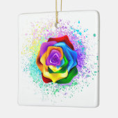 Rose des Regenbogens Keramikornament (Links)