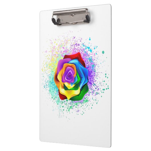 Rose des Regenbogens Klemmbrett (Links)