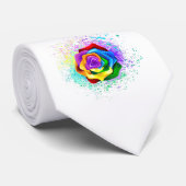 Rose des Regenbogens Krawatte (Gerollt)