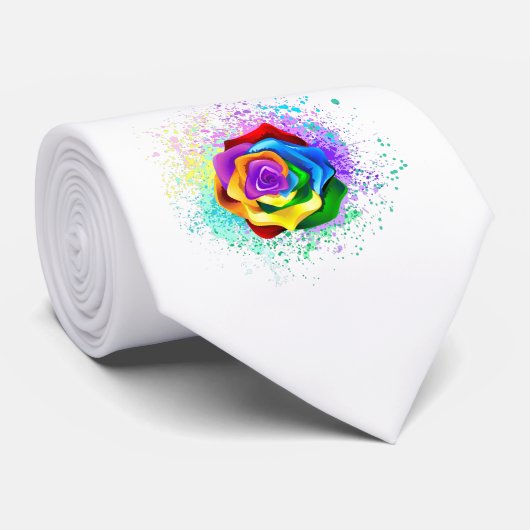 Rose des Regenbogens Krawatte (Gerollt)