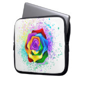 Rose des Regenbogens Laptopschutzhülle (Vorderseite Links)