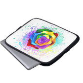 Rose des Regenbogens Laptopschutzhülle (Vorne Knopf)