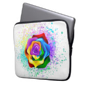 Rose des Regenbogens Laptopschutzhülle (Vorderseite Links)