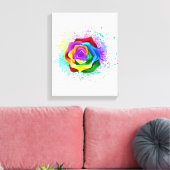 Rose des Regenbogens Leinwanddruck (Insitu (Wohnzimmer))