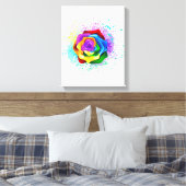 Rose des Regenbogens Leinwanddruck (Insitu (Schlafzimmer))