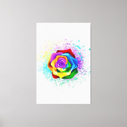 Rose des Regenbogens Leinwanddruck (Vorderseite)