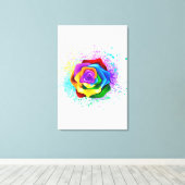 Rose des Regenbogens Leinwanddruck (Insitu (Holzboden))