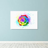 Rose des Regenbogens Leinwanddruck (Insitu (Holzboden))