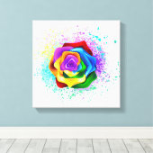 Rose des Regenbogens Leinwanddruck (Insitu (Holzboden))