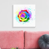 Rose des Regenbogens Leinwanddruck (Insitu (Wohnzimmer))