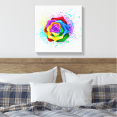 Rose des Regenbogens Leinwanddruck (Insitu (Schlafzimmer))