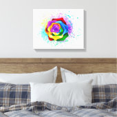 Rose des Regenbogens Leinwanddruck (Insitu (Schlafzimmer))