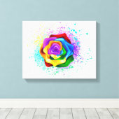 Rose des Regenbogens Leinwanddruck (Insitu (Holzboden))