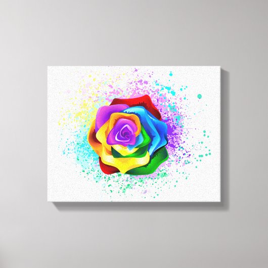 Rose des Regenbogens Leinwanddruck (Vorderseite)