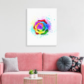 Rose des Regenbogens Leinwanddruck (Insitu (Wohnzimmer))