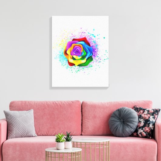Rose des Regenbogens Leinwanddruck (Insitu (Wohnzimmer))