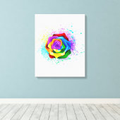 Rose des Regenbogens Leinwanddruck (Insitu (Holzboden))