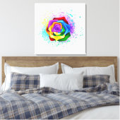 Rose des Regenbogens Leinwanddruck (Insitu (Schlafzimmer))