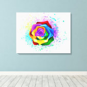 Rose des Regenbogens Leinwanddruck (Insitu (Holzboden))