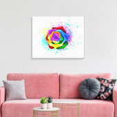 Rose des Regenbogens Leinwanddruck (Insitu (Wohnzimmer))